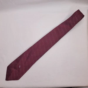 Vintage Christian Dior 100% Italian Silk  Maroon Geometric Dot Tie Made in USA - Picture 1 of 7