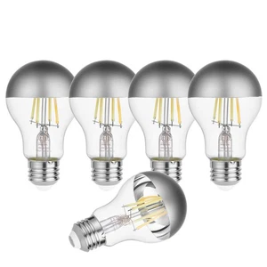 Half Chrome Light Bulbs,Dimmable 6W (Equivalent 60Watt) Edison Bulbs,5500K Co... - Picture 1 of 9