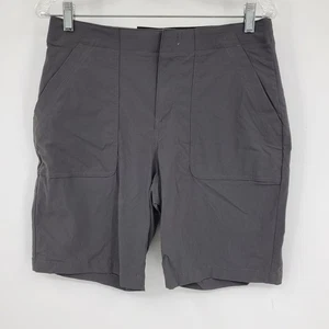NWT Eddie Bauer Horizon Bermuda Women's High Rise Performance Grey Shorts 8 - Picture 1 of 7