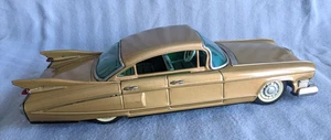 VTG 1960s NM JAPAN FRICTION TIN TOY BANDAI CADILLAC DEVILLE GOLD WORKING - Picture 1 of 14
