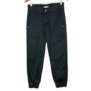 DL1961 Laura High Waist Twill Jogginghose Damen Gr. 24 Tapered Hose Modern Schwarz - Bild 1 von 9