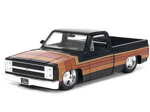 1985 Chevrolet C-10 Pickup Truck Black with Stripes and GM Rally Wheels "Just Tr - Picture 1 of 3