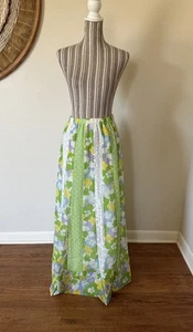 Maxi gonna vintage Chessa Davis pizzo floreale righe verticali anni 70 BOHO S - Foto 1 di 10