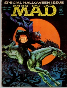 1960 EC Comics MAD MAGAZINE #59 Headless Alfred E Newman HALLOWEEN COVER G to VG - Picture 1 of 3