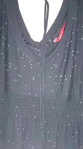 Womens classic longline viscose V neck black/grey spotted top by edc size M - Picture 1 of 5