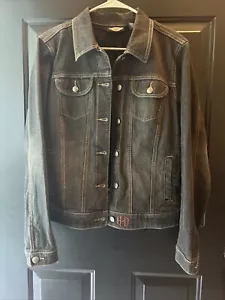 Chaqueta vaquera Harley Davidson grande de motociclista vintage azul bolsillos - Imagen 1 de 11