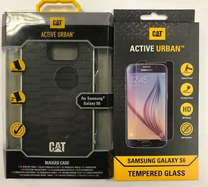 Caterpillar Urban Rugged Armour bump Case Samsung S6 Black + Screen protector - Picture 1 of 4