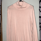 Joseph A. Qu'est-ce Que C'est Silk? Pink turtleneck Sweater - L