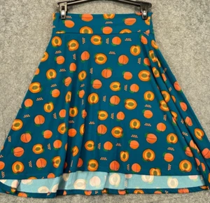 LuLaRoe Kids Azure Swing Skirt Girls Size 10 Peaches Blue A Line Pull On Stretch - Picture 1 of 8