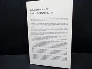 Altri prodotti di Sirius Software, Inc., elenco giochi e descrizione, 1981 - Foto 1 di 3