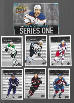 2023-24 UPPER DECK SERIES 1 HOCKEY STAT BOX FILLERS PICK YOUR CARD FILL YOUR SET - Image 1 of 2