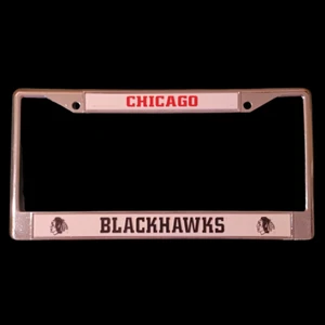 Chicago BlackHawks Metal Chrome License Plate Frame Rico/Tag Express NHL - Picture 1 of 4