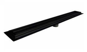 SereneDrains 304 SS Tile in Linear Matte Black Shower Drain Kit Floor 16"-59" - Picture 1 of 14