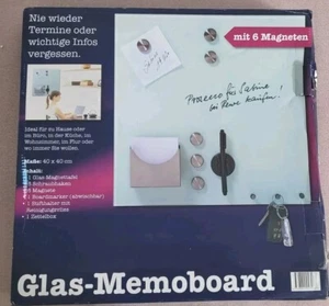 Glas Memoboard, Magnettafel 40 x 40 cm - Bild 1 von 1