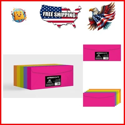 Sobres surtidos Happy de 200 piezas de 5 colores, 4,125" x 9,5" - vibrantes y duraderos Foto 1 de 4