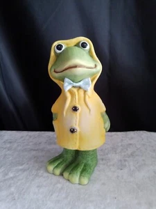 Deko-Figur/Frosch/Regenmantel/Keramik/neu/Satinfliege - Bild 1 von 6