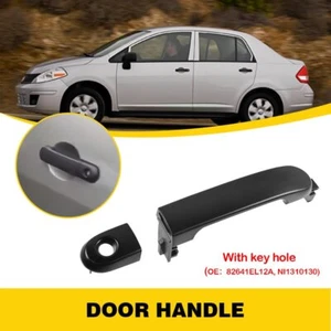 1pc Door Front Handle Exterior Driver Left LH Fit Nissan 2007-2012 Versa Black - Foto 1 di 9