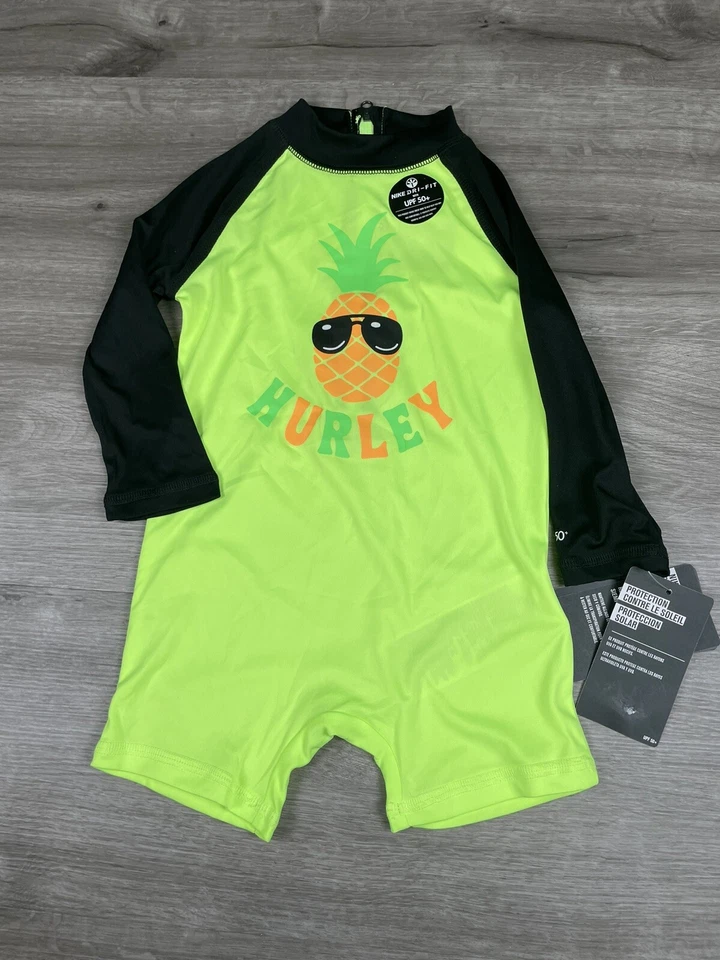 Nike Dri Fit Rashguard Suit Size 12M Hurley NWT SPF 50+ Green Sun Protection - Image 1 of 4