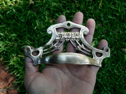 Art Nouveau Antique Cabinet Handle Drawer Pull Door Grab Handle 6 1/4 inch Cover