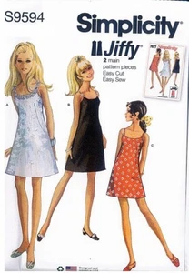 Simplicity 9594 Vintage RetroJiffy Dress  Pattern Size H5 6-14 or R5 14-22 New - Picture 1 of 2