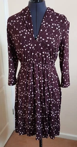 BNWT French Connection Plum Floral Jersey Dress Size 14 - Picture 1 of 8