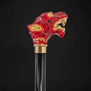 wooden walking stick hand carved Red puma wooden walking cane - Picture 1 of 2