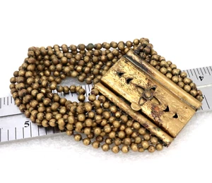 Vintage Unsigned Miriam Haskell Antique Tone Brass Chain Bracelet Victorian Deco - Picture 1 of 16