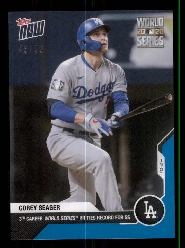 2020 TOPPS NOW #463 COREY SEAGER WORLD SERIES BLUE /49 LOS ANGELES DODGERS - Image 1 of 2