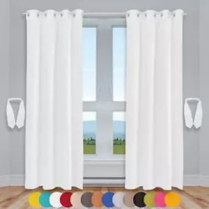 Dekoschal Ösen-Gardine 2er Pack Komplett Set, Vorhang Schal Blickdicht Öse Ellen - Bild 1 von 88