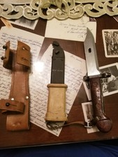 Genuine Romanian Military Bayonet / Knife with Metal Scabbard/leather holster