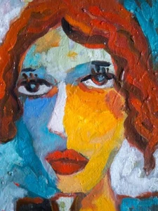 Original Framed Art Portrait Oil Painting on Canvas 17" x 13" - Picture 1 of 7