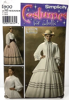 Simplicity Pattern 4900 Costumes For Adults Size N5 10 12 14 16 18 Uncut - Image 1 of 4