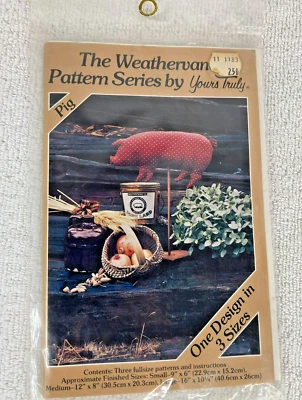 Pig Fabric Wood Weathervane Pattern The Weathervane Pattern Series Yours Truly  - Image 1 of 3