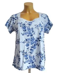 NEU Übergröße tolles Damen Stretch Kurzarm Shirt mit Spitze am Ausschnitt Gr. 52 - Bild 1 von 3