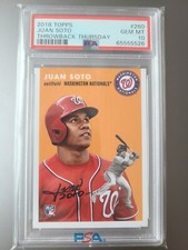 2018 Topps Throwback Thursday 1954  #TBT Juan Soto PSA 10 GEM MT Rookie RC