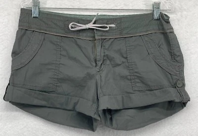 Kiss & Cry 女式拉链橄榄绿色短裤带口袋 9 码 — 第 1/4 张图片