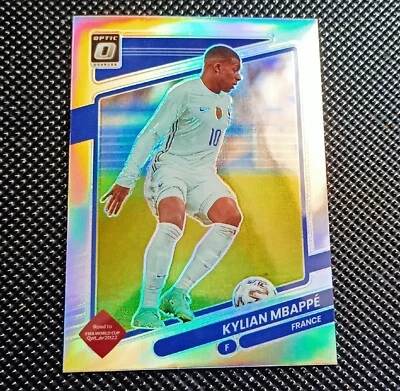 Kylian Mbappe Optic Donruss Silver Prizm panini Qatar carte Football France  - Photo 1/2