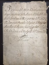 Nomina del Gran Camerario del Regno delle Due Sicilie firmato Ferdinando IV 1782