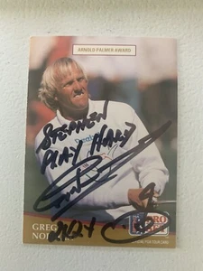 Greg Norman personalized autographed 1991 Pro Set golf trading card #282 - Picture 1 of 2