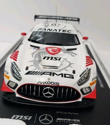 RARE 1/18 MSI/Spark Mercedes AMG GT3 White Sealed Body. - Image 1 of 4