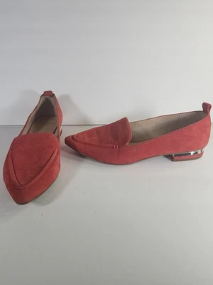 Franco Sarto SUSIE Rojo Gamuza Cromo Tacón Punta Mocasines Zapatos Planos S 7.5M Foto 1 de 4