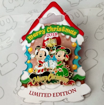 Mickey & Minnie Mouse Holiday Merry Christmas Tree 2018 LE Disney Pin 132048 - Image 1 of 3