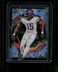 Topps Finest Football #286 Dallas Turner 2024 raro refractor azul cielo/150 - Imagen 1 de 2