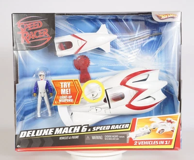 DELUXE MACH 6 & SPEED RACER Vehicle & Figure Set 2-in-1 Vehicle Mattel 2007 NEW - Image 1 of 4