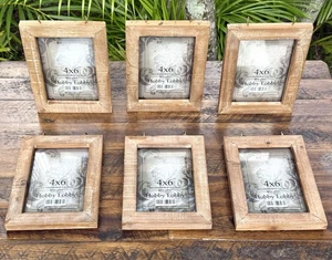 Rustikale Holz Bilderrahmen 6er Set 4x6 Zoll Wandbehang Bauernhaus Deko - Bild 1 von 12