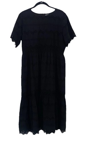 UNDERCOVER Abito donna manica corta The Secret Label nero con occhielli taglia 2