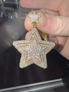 14KT GOLD VS DIAMOND STAR PENDANT 4.70 CARAT GENUINE VS DIAMOND’S ⭐️🔥 $12,499 - Picture 1 of 6