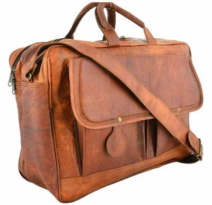 Messenger Crossbody Satchel Vintage Bag Handmade Leather Brown Shoulder - Picture 1 of 6