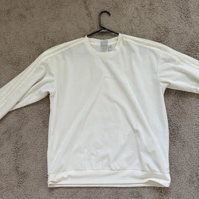 Moletom Adidas feminino veludo off white - Imagem 1 de 3