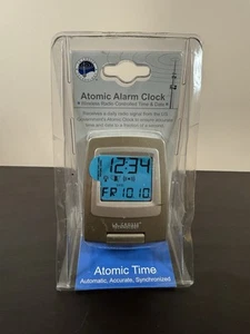La Crosse Technology Atomic Alarm Clock Radio Controlled Table Top Silver NEW - Picture 1 of 3
